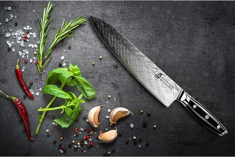 Image of TUO Chef Knife - Kitchen Knives 10-Inch High Carbon Stainless Steel - Pro Chef Vegetable Meat Knife with G10 Full Tang Handle - Black Hawk S Knives Including Gift Bo