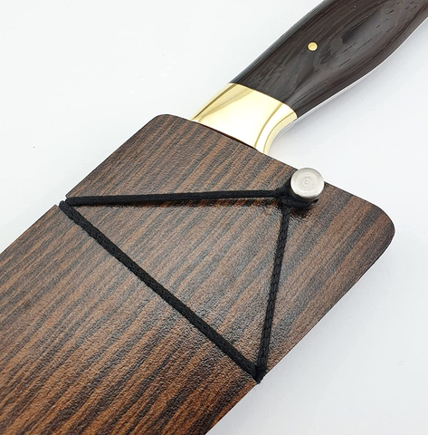 Image of SS-1 Vetus Multipurpose Chefs Knife with Finger Guard|8 Inches 12C27 Stainless Steel Super Sharp Chefs Knives| Ergonomic Wangy Handle Comes with Saya and Gift Box