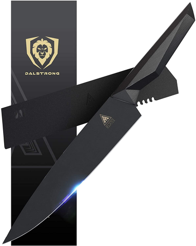 Image of DALSTRONG Chef Knife - 9.5 Inch - Shadow Black Series - Black Titanium Nitride Coated - Razor Sharp Kitchen Knife - High Carbon 7CR17MOV-X Vacuum Treated Steel - Sheath - NSF Certified