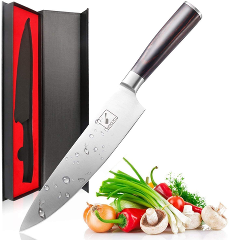 Image of Imarku Chef Knife 8 Inch, High-Carbon German Stainless Steel Pro Kitchen Knife with Ergonomic Handle and Gift Box, Chef'S Knives for Professional Use