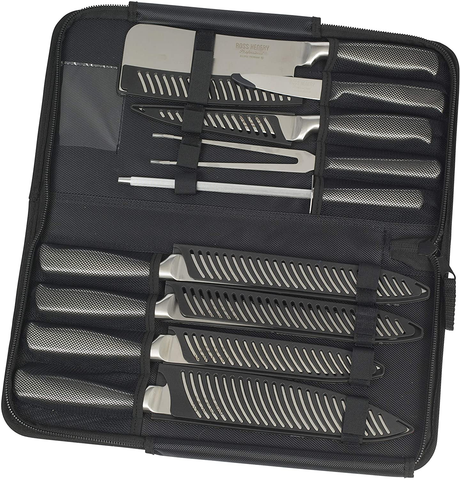 Image of Ross Henery Professional Knives, Eclipse Premium Stainless Steel 9 Piece Chefs / Kitchen Knife Set in Carry Case