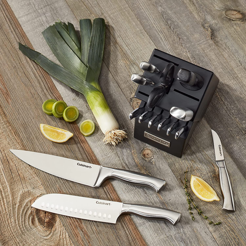 Image of Cuisinart C77SS-15PK 15-Piece Hollow Handle Block Set, Stainless Steel/Black