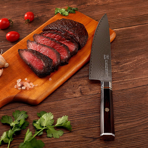 Image of FAMCÜTE 8" Chef'S Knife, Made of 67 Layers Damascus W/Octago Indonesian Ebony Handle Professional Japanese Gyuto Knife Have Razor Sharp and Superb Edge Retention