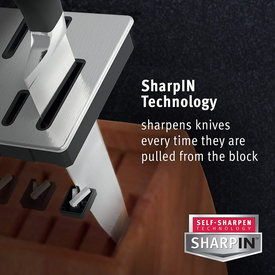 Calphalon Contemporary Self-Sharpening 20-Piece Knife Block Set with Sharpin Technology, Black