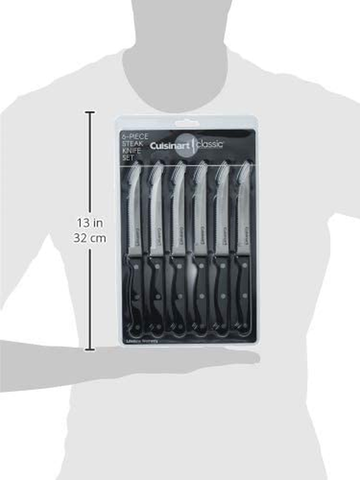 Image of Cuisinart C77TR-6PSK Triple Rivet Collection 6-Piece Steak Knife Set, Black