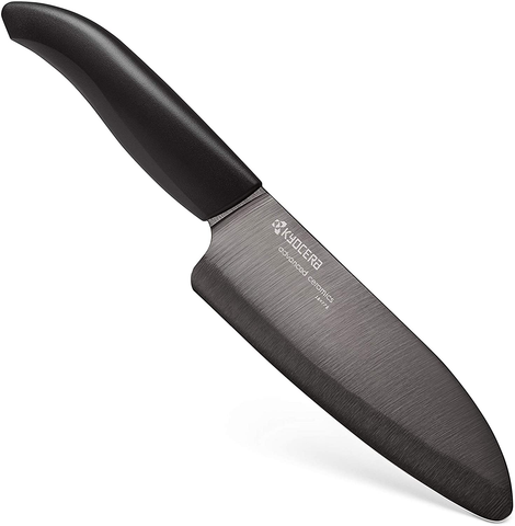 Image of Kyocera Revolution Ceramic Knife Set, Sizes: 6", 5.5", 4.5", 3", Black Handle W/Black Blades