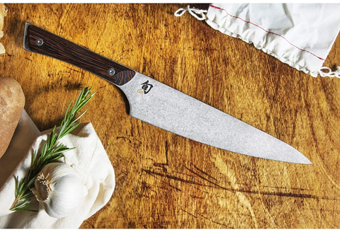 Image of Shun Cutlery Kanso 8-Inch Stainless Steel, All Purpose, Durable, Essential, Handcrafted Japanese Gyuto Style Chef’S Knife; Scratch Resistant Heritage Finish for Kitchen Food Preparation Tasks at Home