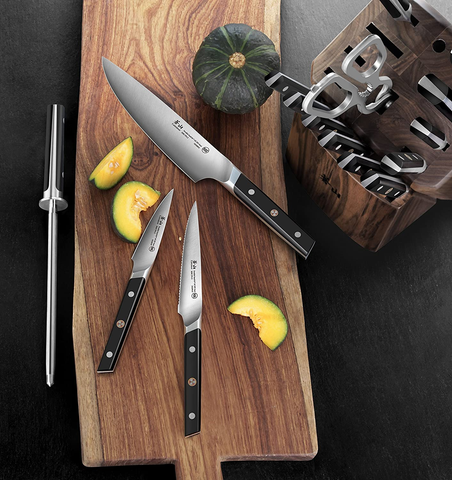 Image of Cangshan TC Series 1021455 Swedish Sandvik 14C28N Steel Forged 17-Piece Knife Block Set, Walnut
