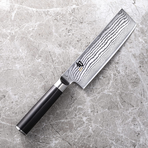 Image of Shun Cutlery Classic 6.5” Nakiri Knife; Kitchen Knife Handcrafted in Japan; Hand-Sharpened 16° Double-Bevel Steel Blade for Swift and Easy Precision Work; Beautiful D-Shaped Ebony Pakkawood Handle