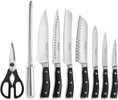 Image of Wusthof Classic Ikon 10 Piece Knife Set with Acacia Block