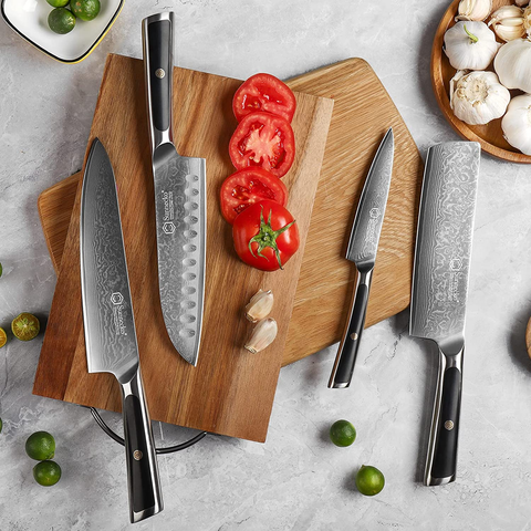 Image of Sunnecko Damascus Chef Knife 8 Inch- Razor Sharp Kitchen Knife Made of Damascus VG-10 Steel with Rivet Full Tang Solid Handle-Professional Japanese Chef'S Meat Knife