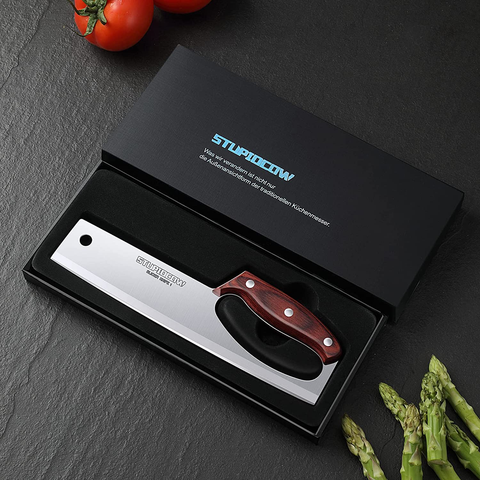 Image of STUPIDCOW Kitchen Knife, 9 Inch Chef Knife, Sharp Cooking Knife in German High Carbon Stainless Steel with Ergonomic Handle