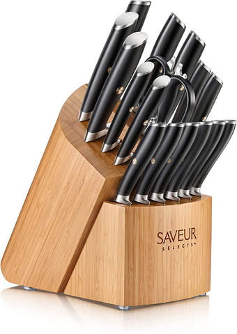 Image of Saveur Selects 1026320 German Steel Forged 17-Piece Knife Block Set