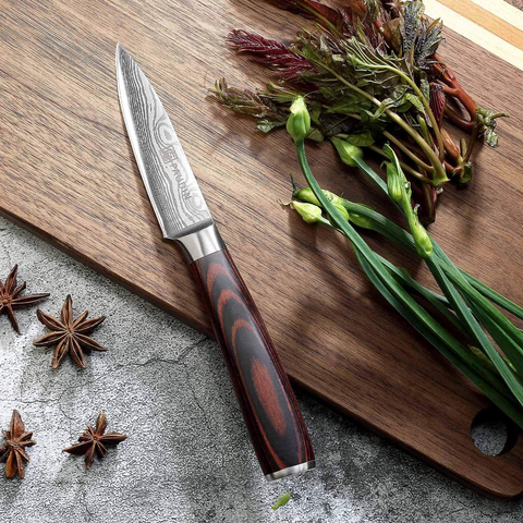 Image of Paring Knife - PAUDIN 3.5 Inch Kitchen Knife N8 German High Carbon Stainless Steel Knife, Fruit and Vegetable Cutting Chopping Carving Knives