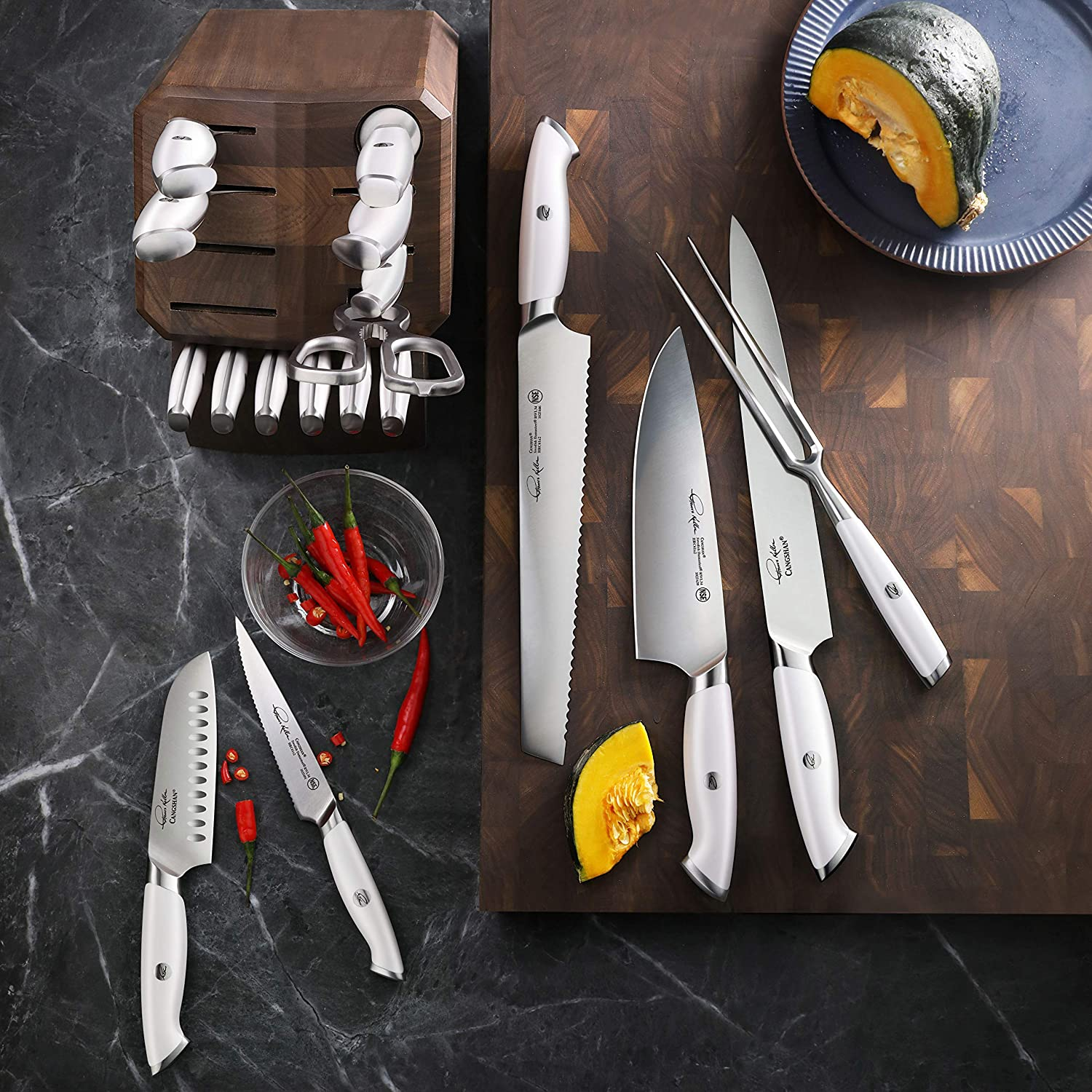Cangshan Thomas Keller Signature Collection Swedish Powder Steel Forged, 10-Inch Chef'S Knife, White