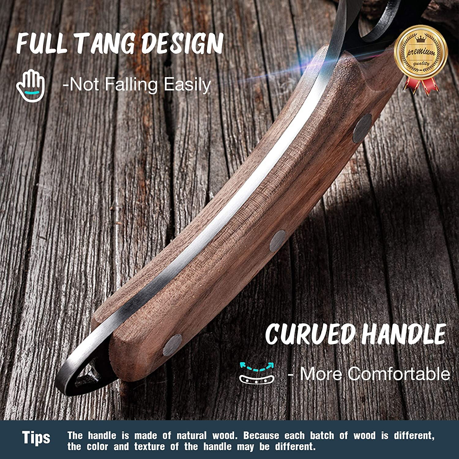 Viking Knife Meat Cleaver Knife Hand Forged Boning Knife with Sheath Butcher Knives High Carbon Steel Fillet Knife Chef Knives for Kitchen, Camping, BBQ