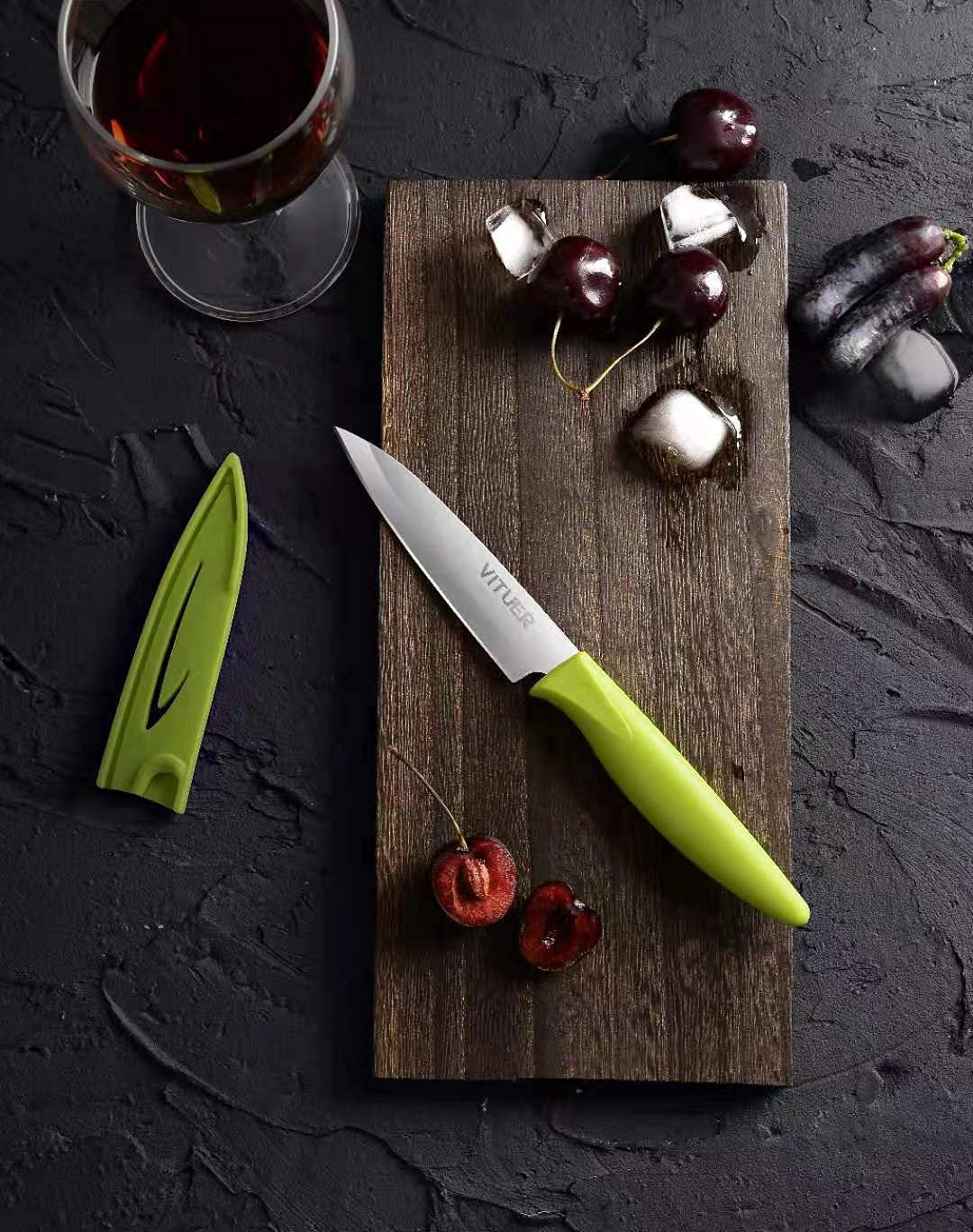 Paring Knife, Vituer 8PCS Paring Knives (4 Knives and 4 Knife Cover), 4 Inch Peeling Knife, Fruit and Vegetable Knife, Ultra Sharp Kitchen Knives, German Steel, PP Plastic Handle