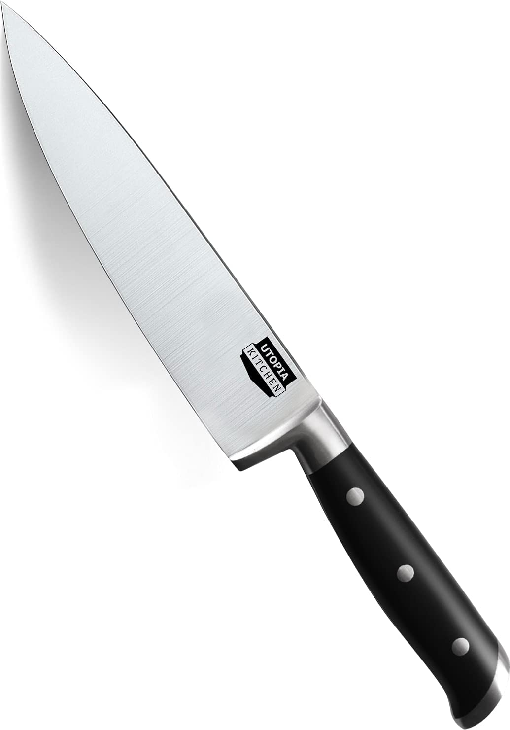 Utopia Kitchen Chef Knife Cooking Knife Carbon Stainless Steel Kitchen Knife with Sheath and Ergonomic Handle - Chopping Knife for Professional Use (8 Inch)