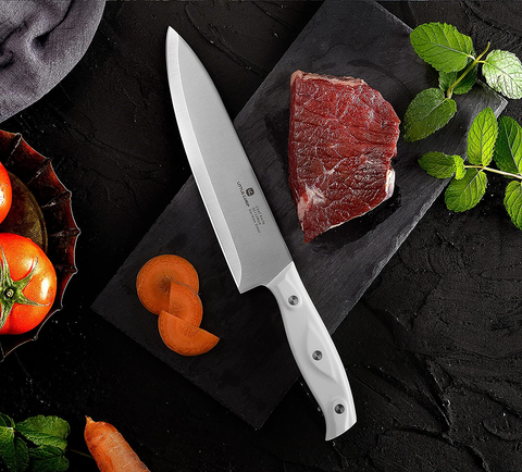 Image of Chef Knife, Ultra Sharp Kitchen Knife, High Carbon Stainless Steel Chef Knife Set, 3-Pc, 8 Inch Chefs Knife, 4.5 Inch Utility Knife, 4 Inch Paring Knife