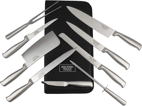 Image of Ross Henery Professional 10 Piece Premium Stainless Steel Chef'S Knife Set / Kitchen Knives in Case
