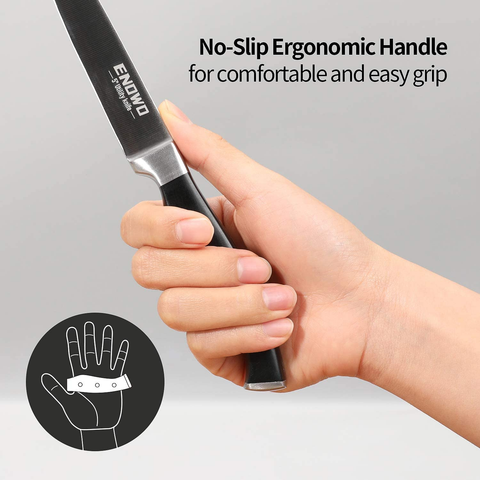 Image of Enowo Chef Knife Ultra Sharp Kitchen Knife Set 3 Pcs,Premium German Stainless Steel Knife with Finger Guard Clad Dimple,Ergonomic Handle and Gift Box
