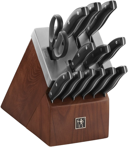 Image of HENCKELS Definition Self-Sharpening Knife Block Set, 14-Pc, Black/Stainless Steel