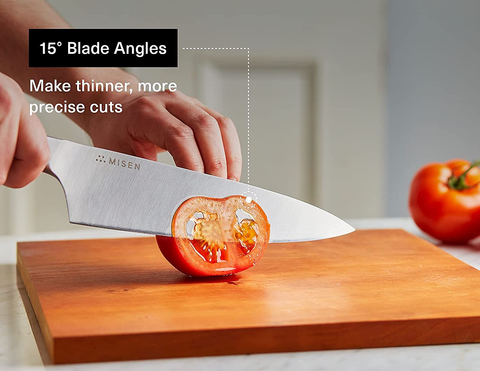 Image of Misen Chef Knife - 8 Inch Professional Kitchen Knife - High Carbon Steel Ultra Sharp Chef'S Knife, Gray