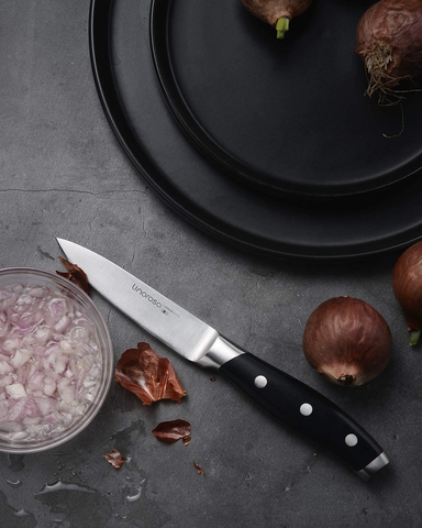 Image of Linoroso Paring Knife 3.5 Inch Small Kitchen Knife with Elegant Gift Box, Sharp Forged German Carbon Stainless Steel Fruit Knife, Full Tang, Ergonomic Handle-Classic Series