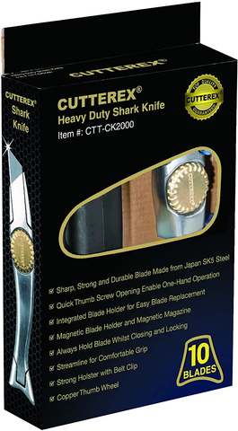 Image of CUTTEREX Heavy Duty Shark Knife Vinyl Knife Utility Knife Roofing Knife Delphin Dolphin Carpet Knife