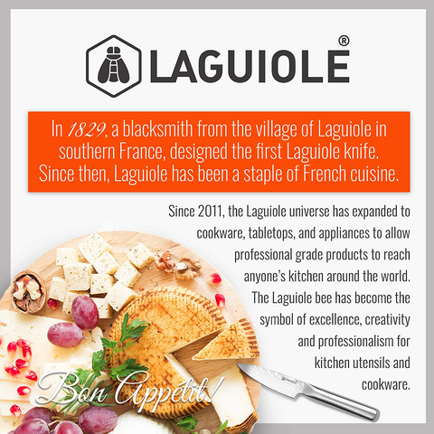 Image of Laguiole 5-Piece Professional Chef'S Knife Set with Magnetic Wood Board Holder for Kitchen