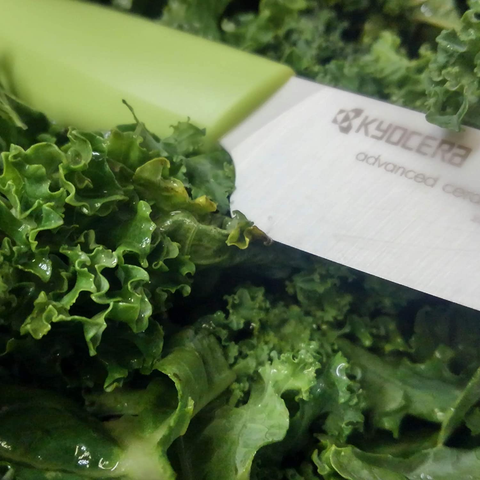 Image of Kyocera Advanced Ceramic Revolution Series 3-Inch Paring Knife, Green Handle, White Blade