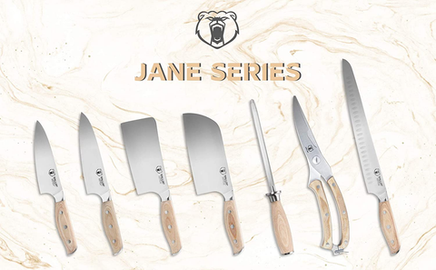 Image of WALLOP Chef Knife - 6 Inch Small Kitchen Chef Knife, Razor Sharp Cooking Knife - German Stainless Steel Japanese Gyuto Knife - Full Tang Natural Pakkawood Handle with Gift Box