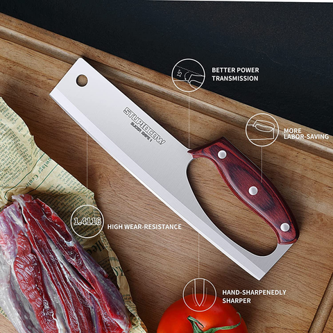 Image of STUPIDCOW Kitchen Knife, 9 Inch Chef Knife, Sharp Cooking Knife in German High Carbon Stainless Steel with Ergonomic Handle
