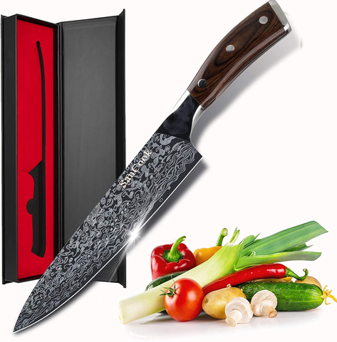 Image of Sancook Chef Knife 8 Inch Kitchen Knife Sharp Professional Knife ,Chefs Knife Chopping Knife German High Carbon Stainless Steel 4116 Knives with Ergonomic Handle-Chef Gifts for Men Damascus Pattern