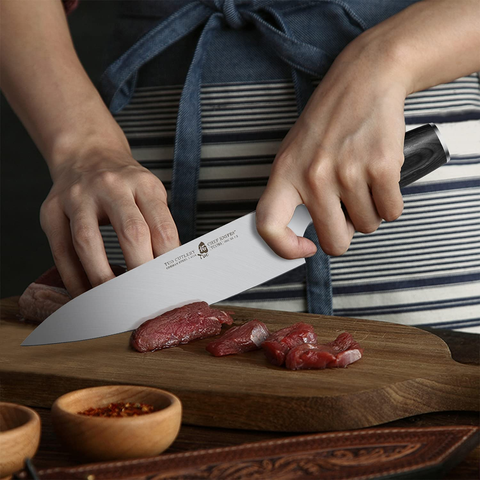Image of TUO Kitchen Knife 8 Inch, Pro Chef Knife Cutting Knife Cooking Knife, High Carbon German Stainless Steel, Ergonomic Pakkawood Handle, Full Tang with Gift Box, Goshawk Series