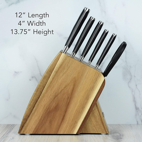 Image of Wusthof Classic Ikon 7 Piece Slim Knife Set with Acacia Block