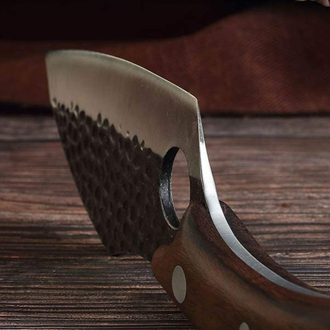 Image of DRAGON RIOT Forged Cleaver Knife Boning Knife with Leather Sheath Carbon Steel Meat Butcher Chef Knife Mith the Pot Cleaver Knife Outdoor BBQ Knives for Kitchen Camping with Gift Box