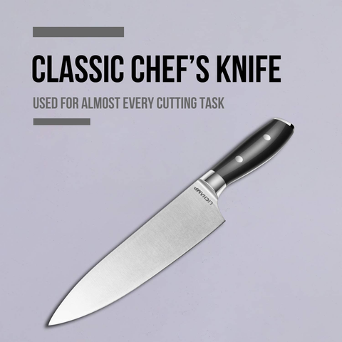 Image of Lichamp Chef Knife, 8 Inches Chefs Knife with Professional Forged Stainless Steel Blade and Riveted Handle