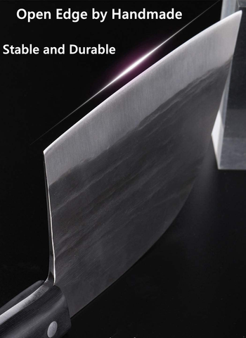 Image of Forging Serbian Chef Knife, Huusk Kitchen Butcher Knives with Sheath Japan Knives Meat Vegetable Fruit Cleaver with Full Tang Handle (Black)