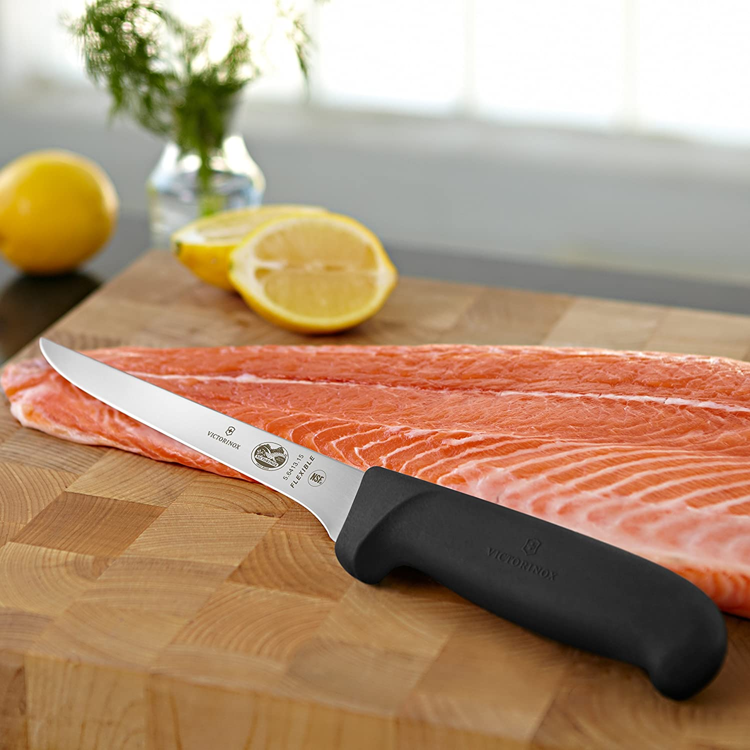 Victorinox Fibrox Pro 6-Inch Boning Knife with Flexible Blade, Black