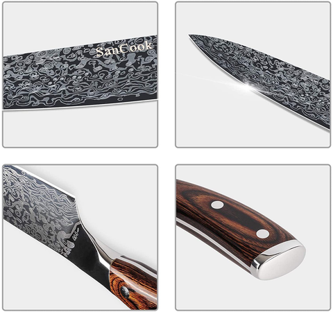 Image of Sancook Chef Knife 8 Inch Kitchen Knife Sharp Professional Knife ,Chefs Knife Chopping Knife German High Carbon Stainless Steel 4116 Knives with Ergonomic Handle-Chef Gifts for Men Damascus Pattern