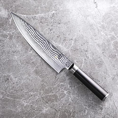 Image of Shun Classic 8” Chef’S Knife with VG-MAX Cutting Core and Ebony Pakkawood Handle; All-Purpose Blade for a Full Range of Cutting Tasks with Curved Blade for Easy Cuts; Cutlery Handcrafted in Japan