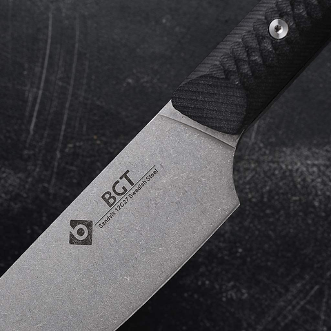 Image of BGT Kitchen Knife Set, 5Pcs Professional Chef Knife Set with Bag, Stonewashed Swedish Sandvik 12C27 Steel Kitchen Knife Set with G10 Handle