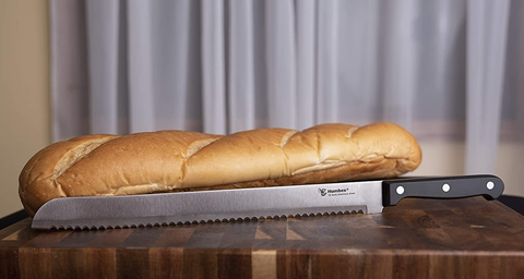 Image of Humbee Chef Serrated Bread Knife for Home Kitchens Bread Knife 12 Inch Black