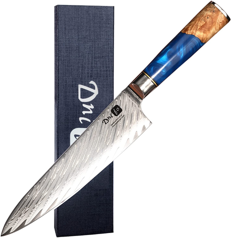 Image of Zlatko Chef Knife 8 Inch Damascus Knives for Kitchen, High Carbon Stainless Steel Damascus VG10 67-Layer Ultra Sharp Kitchen Knife Ergonomic Handle with GIFT BOX