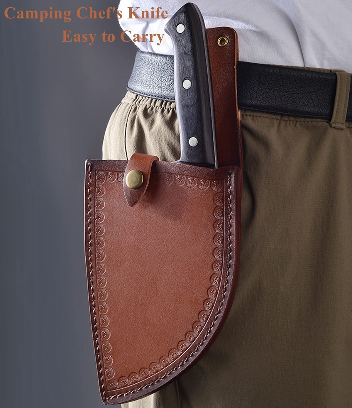 Forging Serbian Chef Knife Kitchen Chef Knives Full Tang High Carbon Clad Steel Almasi Butcher Cleaver with Leather Sheath (B-Almasi Knife)