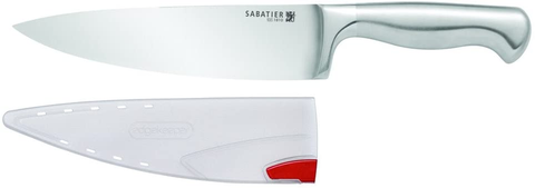 Image of Sabatier Stainless Steel Hollow Handle Chef Knife with Edgekeeper Self-Sharpening Sleeve, 8-Inch, Silver