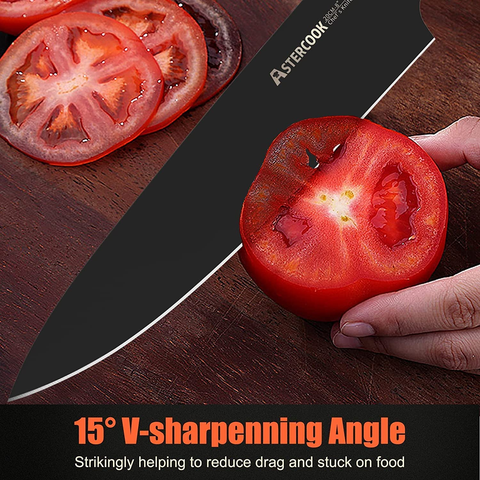 Image of Chef Knife, 8 Inch Pro Kitchen Knife Dishwasher Safe, High Carbon German Stainless Steel Chef'S Knives with Ergonomic Handle, Elegant Black, Best Gifts