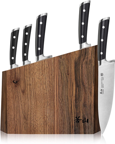 Image of Cangshan TS Series 1024876 Swedish Sandvik 14C28N Steel Forged 6-Piece Knife Block Set, Walnut