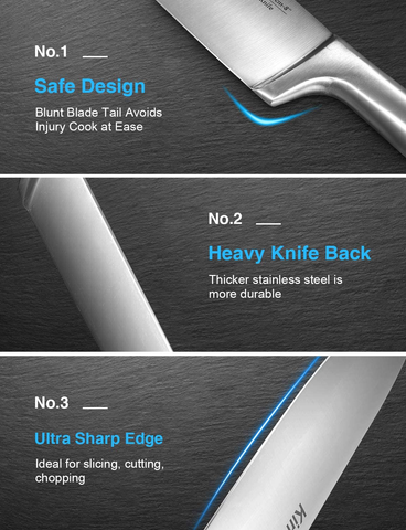 Image of Knife Set, 14 PCS High Carbon Stainless Steel Kitchen Knife Set for Chef, Super Sharp Knife Set with Acrylic Stand, Include Steak Knives, Sharpener and Scissors, Ergonomical Design by Kincano